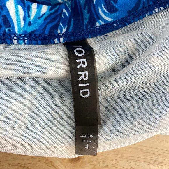 Torrid High Rise Ruched‎ Swim Bikini Bottom 4X Paisley Blue NWT SW-1809 - Picture 9 of 11